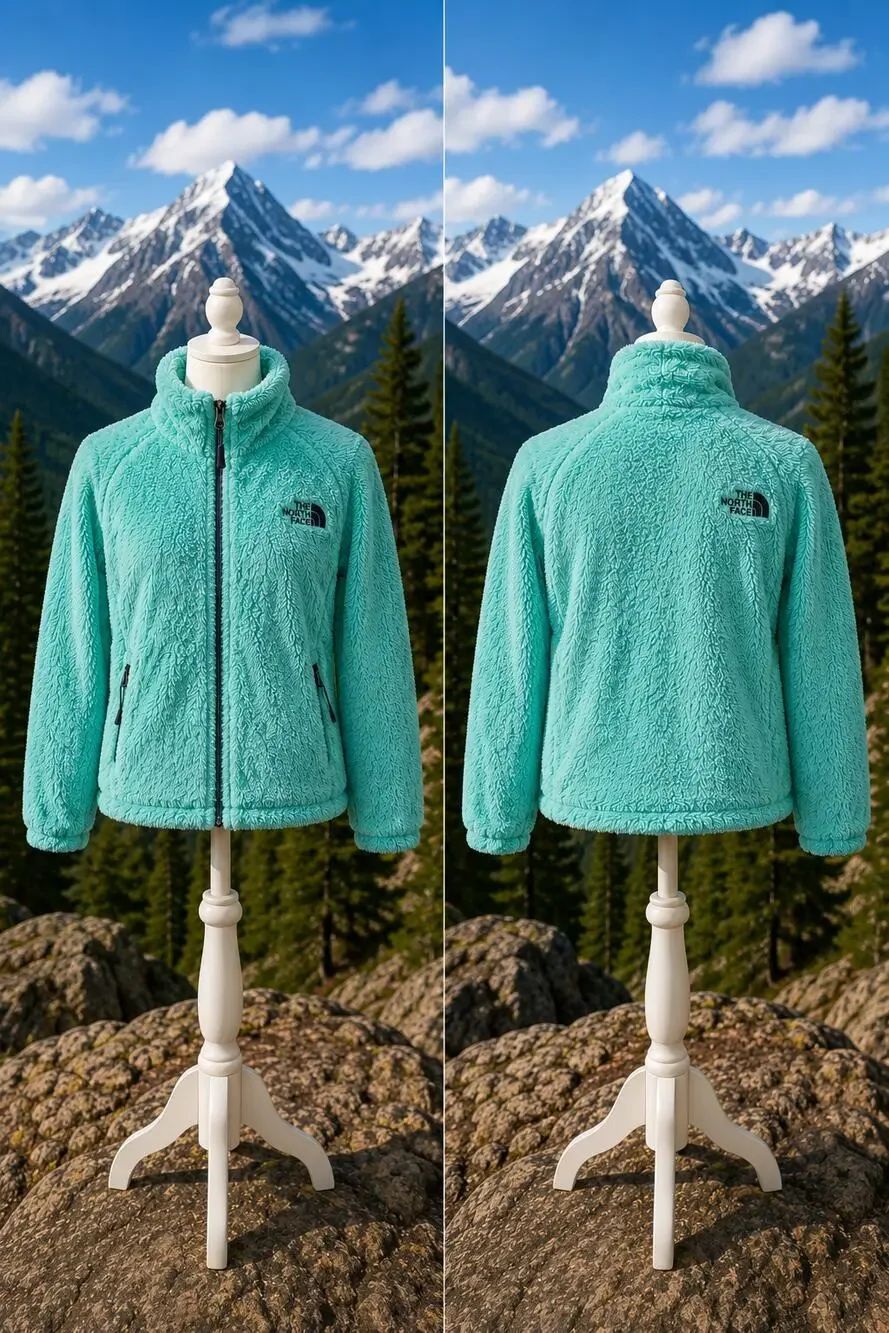 The North Face Women’s Medium Osito Fleece Jacket Aqua Blue Full Zip